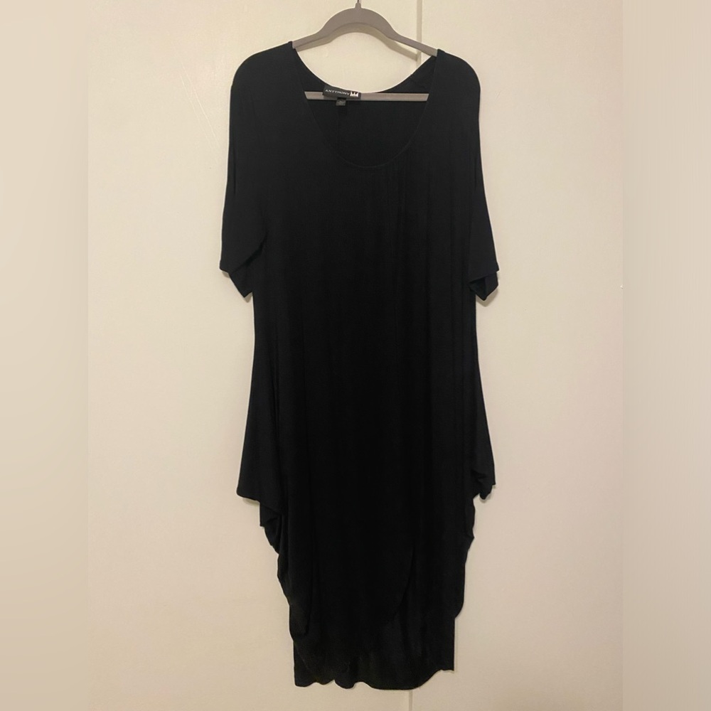 Black Dress by Antthony with Unique Silhouette